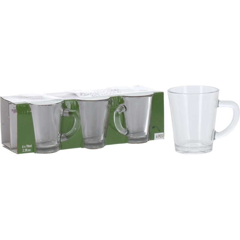Mugg Espresso Glögg Glas handtag 6-pack Mugg Espresso Glögg Glas handtag 6-pack