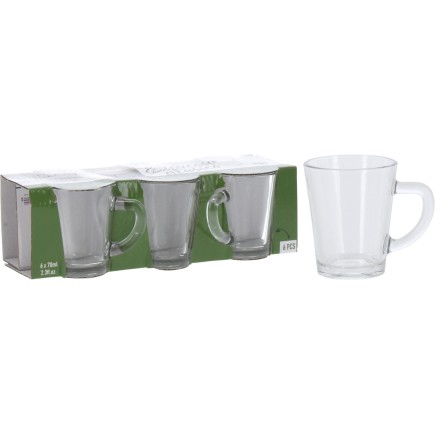 Mugg Espresso Glögg Glas handtag 6-pack