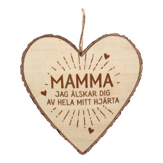 Hjärta Trä Wooden Heart med text