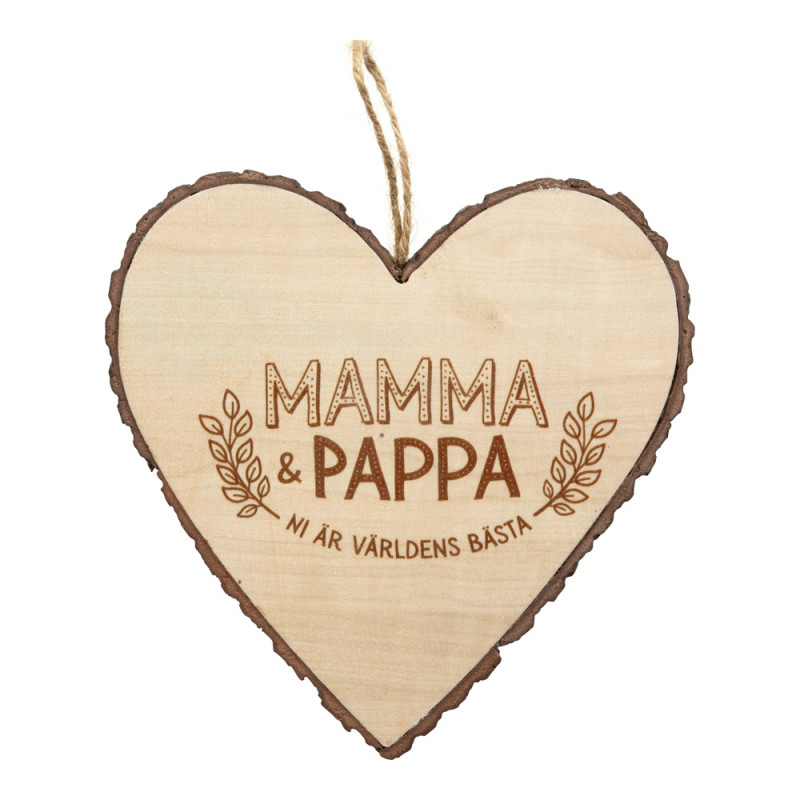 Hjärta Trä Mamma & Pappa wooden heart Hjärta Trä Mamma & Pappa wooden heart