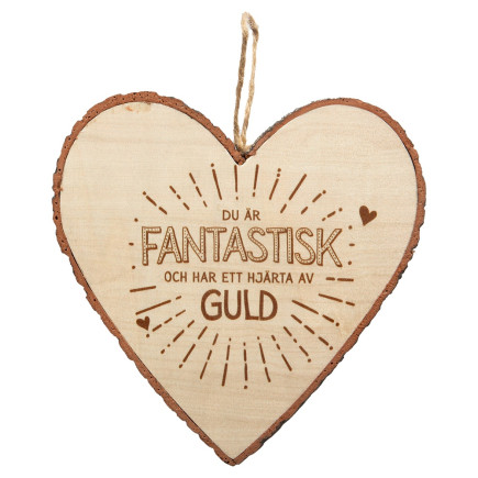 Hjärta Trä Fantastisk Hjärta av guld
