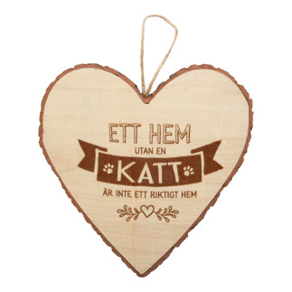 Hjärta Trä Katt