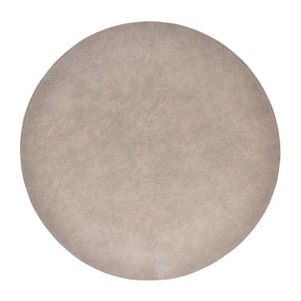 Underlägg Runt Läderlook Beige 38 cm