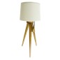 Lampa bord trä Vit skärm 49 cm