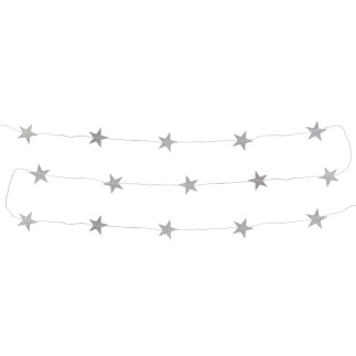 Girlang Stjärnor Silver Glitter 3,6 m