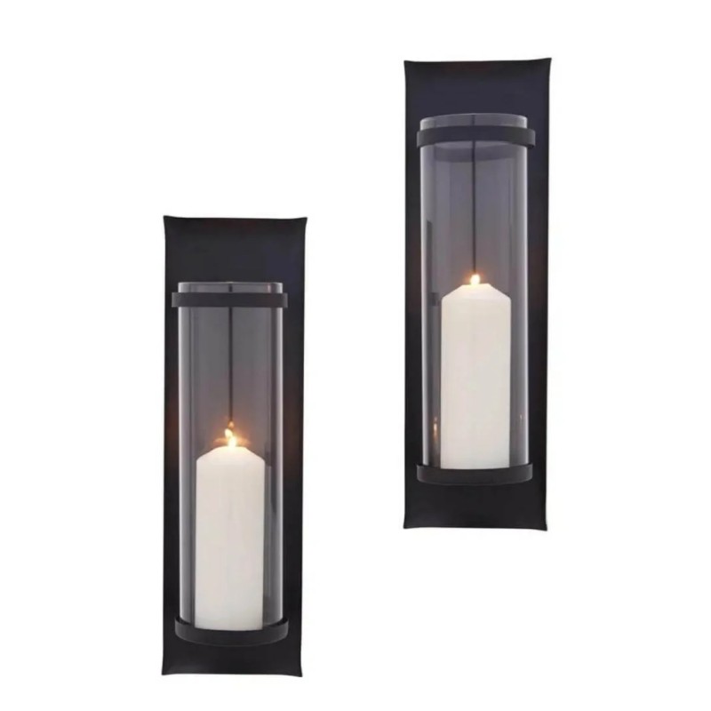 Ljushållare blockljus Vägglykta 2-pack smide Ljushållare blockljus Vägglykta 2-pack smide