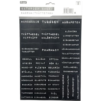 Etiketter Badrum Tvättstuga