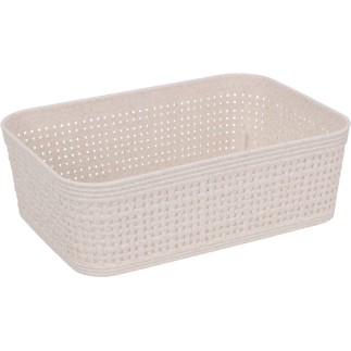 Korg Förvaring Beige Flätad Plast 19x13,5 cm 2-pack