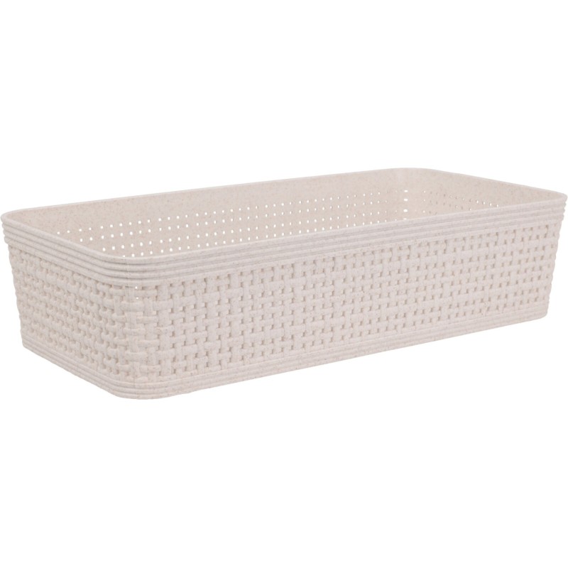 Korg Förvaring Beige Flätad Plast 25,3x13,3 cm 2-pack Korg Förvaring Beige Flätad Plast 25,3x13,3 cm 2-pack