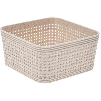 Korg Förvaring Beige Flätad Plast 12x12 cm 2-pack