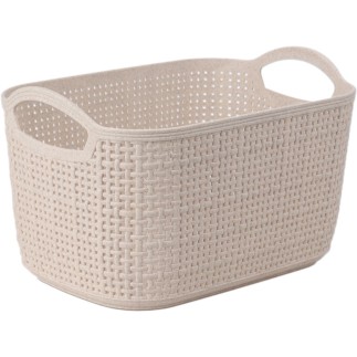 Korg Förvaring Beige Flätad Plast 24x16x14 cm