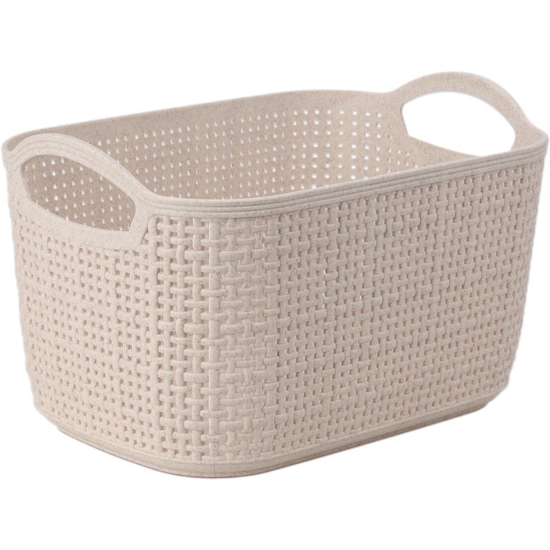Korg Förvaring Beige Flätad Plast 24x16x14 cm Korg Förvaring Beige Flätad Plast 24x16x14 cm