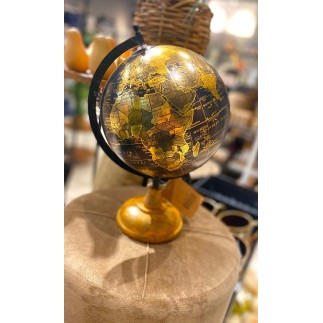Jordglob antik träfot 34 cm