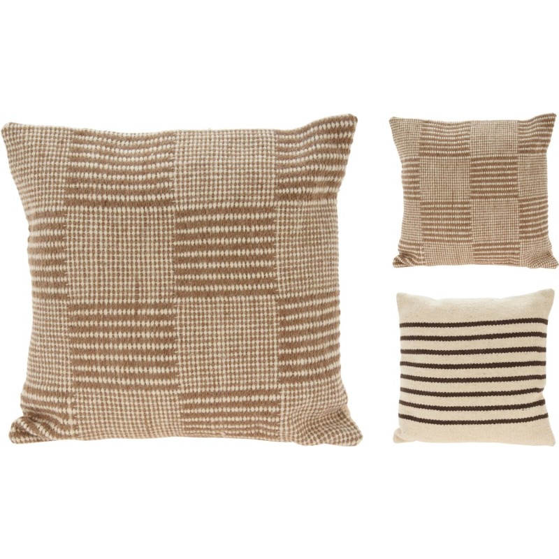 Kudde Rutig Mönstrad Beige 45x45 cm Kudde Rutig Mönstrad Beige 45x45 cm