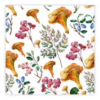 Servetter Skogens Guld Kantareller 33x33 cm 20-pack