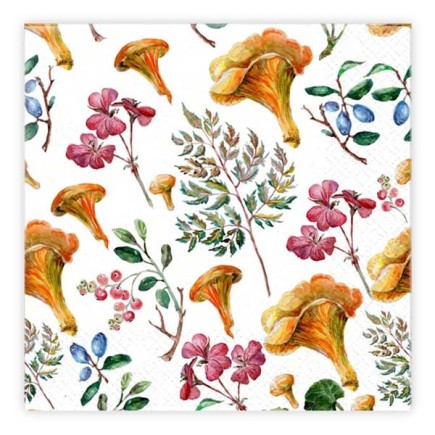 Servetter Skogens Guld Kantareller 33x33 cm 20-pack