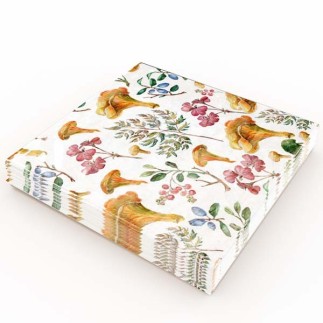 Servetter Skogens Guld Kantareller 33x33 cm 20-pack