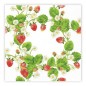 Kaffeservetter Jordgubbar/Blad 25x25cm 20-pack