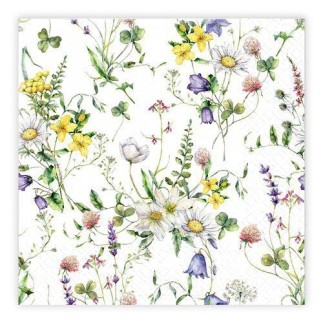 Kaffeservetter Ängsblommor 25x25cm 20-pack