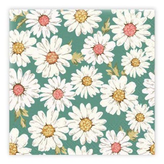 Servetter Grön prästkrage 33x33cm 20-pack