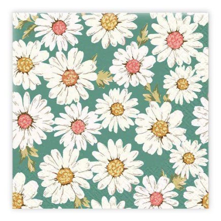 Servetter Grön prästkrage 33x33cm 20-pack