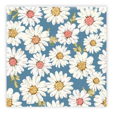 Servetter Blå prästkrage 33x33cm 20-pack