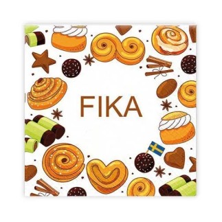 Kaffeservetter Fika 25x25cm