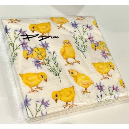 Servetter Kycklingar 33x33cm 20-pack