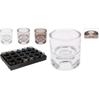 Ljuskopp Vändbar Glas Grå 5x6 cm