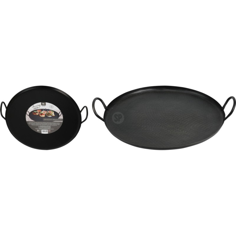 Fat Bricka Uppläggning Svart Metall 40 cm