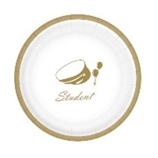 Studentpaket Vit/Guld Tallrikar Servetter Muggar Girlang Student 