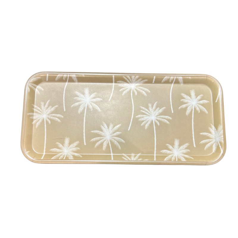 Bricka Palmer Beige/Vit Melamin liten