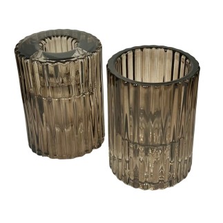 Ljuskopp Vändbar Glas Brun 5x8 cm