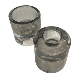 Ljuskopp Vändbar Glas Grå 5x6 cm