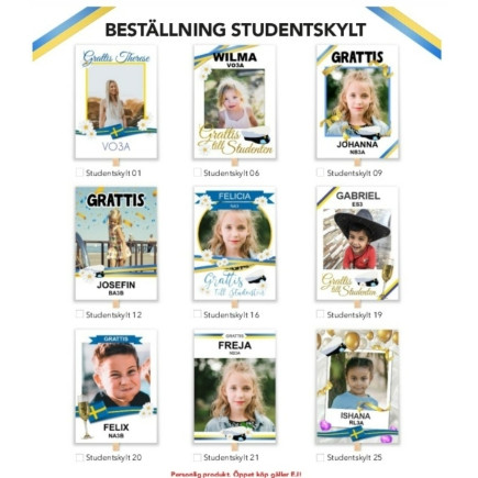 Studentskylt 50x70cm BUBBEL NR 19