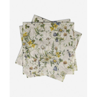 Kaffeservetter Ängsblommor 25x25cm 20-pack