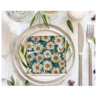 Servetter Blå prästkrage 33x33cm 20-pack