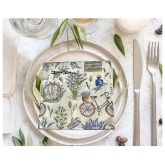Servetter Lavendelcykel 33x33cm 20-pack