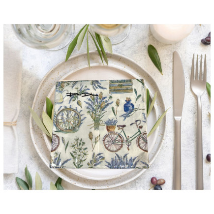 Servetter Lavendelcykel 33x33cm 20-pack