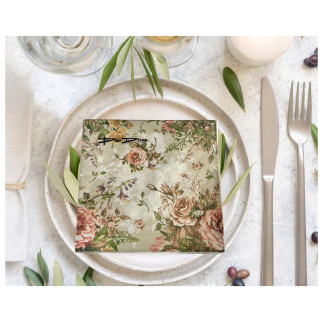 Servetter Rosor beige 33x33cm 20-pack