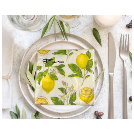 Servetter Citroner 33x33cm 20-pack