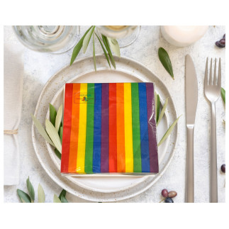 Servetter Regnbåge 33x33cm