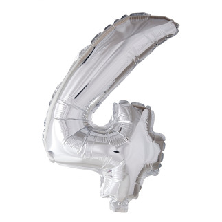 Ballong Siffra 4 Silver 86 cm