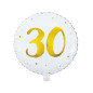 Ballong 30 år Vit/Guld Folie 46 cm Ballong 30 år Vit/Guld Folie 46 cm