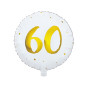 Ballong 60 år Vit/Guld Folie 46 cm