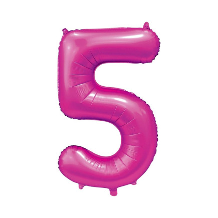 Ballong Siffra 5 Rosa 86 cm