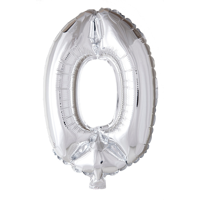 Ballong Siffra 0 Silver 86 cm Ballong Siffra 0 Silver 86 cm