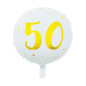 Ballong 50 år Vit/Guld Folie 46 cm