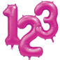 Ballong Siffra 6 Rosa 86 cm