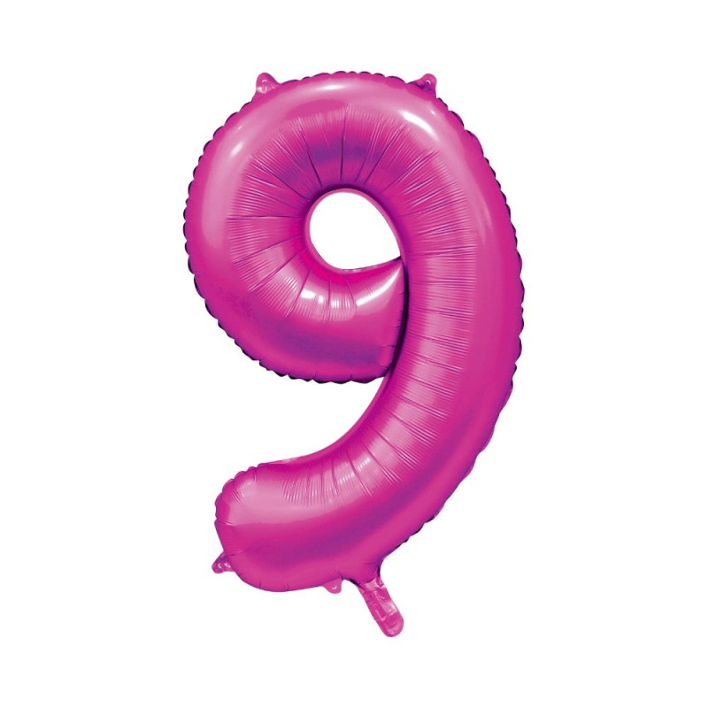 Ballong Siffra 9 Rosa 86 cm